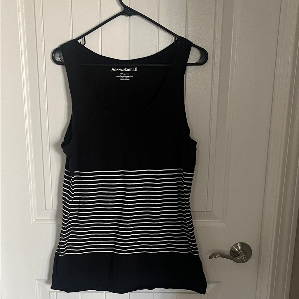 Ideology Black and White Striped Tank Top